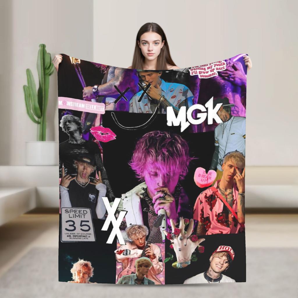 Manta MGK Lost Americana Tour 2025-2026 Múltiples Tamaños Suave y Ligera Mantas de Tiro para Sofá Sillón y Cama