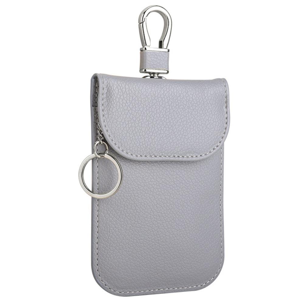 Fashion RFID Blocking Car Keys Case Anti-Theft Leather Key Protector Card Holder for Privacy Protection