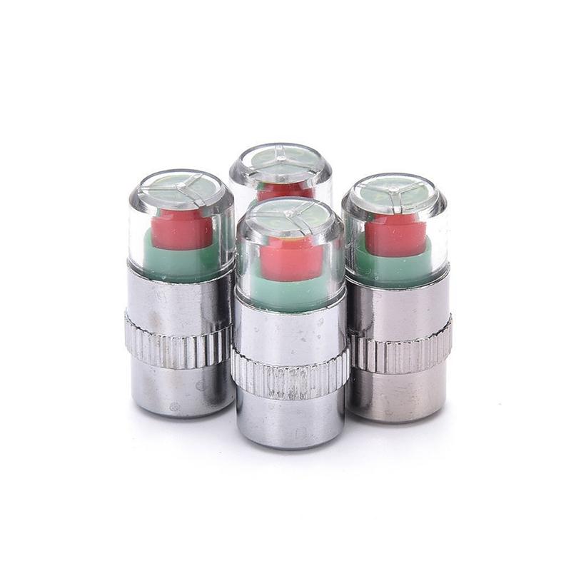 4Pcs/Set Tire Pressure Indicator Valve Stem Cap Covers38-32-36 PSI Sensor Gauge