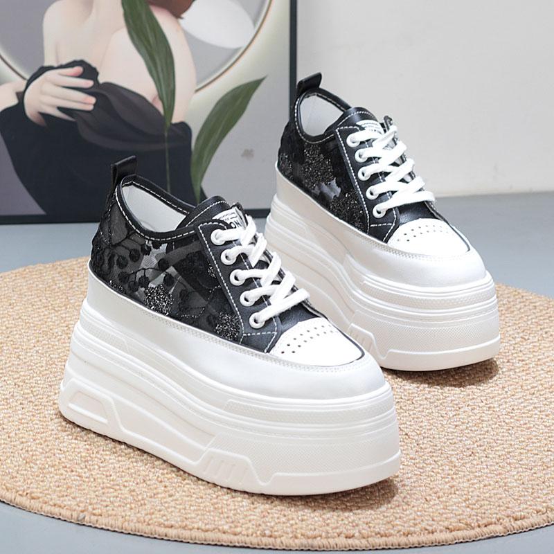 Fashion 10CM Platform Sneakers for Women White Women Shoes Mesh Platform Wedge Sneakers Chunky Sneakers Shoes Shose Women Summer