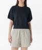 Woman Women'S Double Knit Short Sleeve Sweatshirt [Navy]