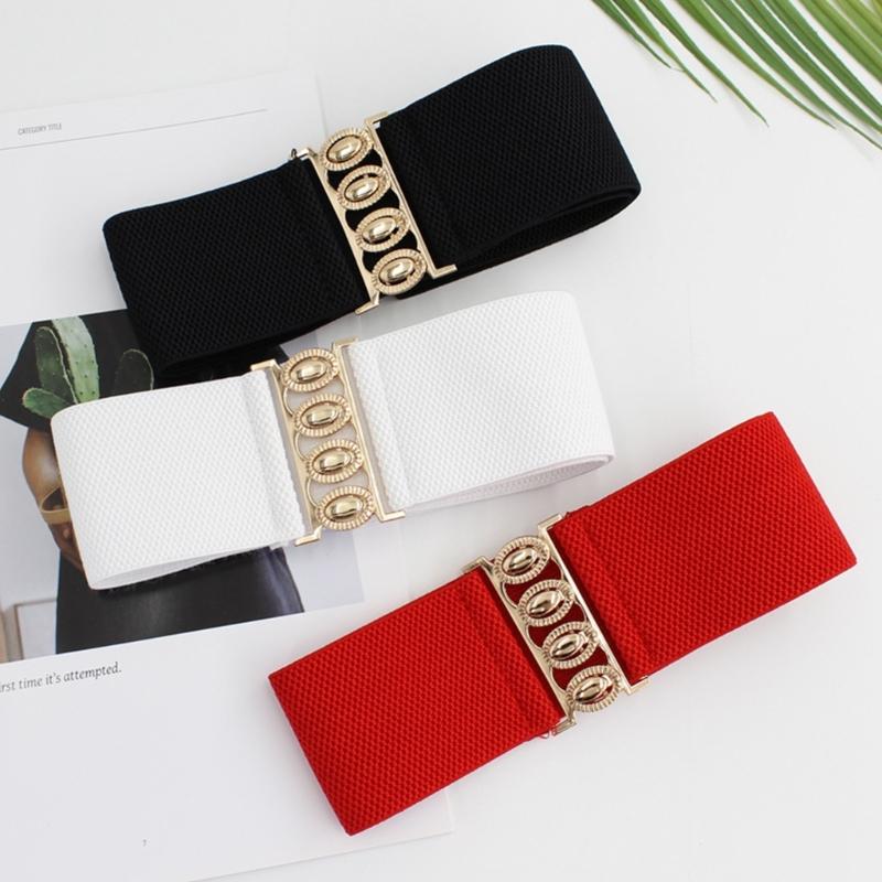 Stretch Belt for Women Ladies Dress Corset Fashion Female Stretch Belt with Alloy Buckle for Banquet Dress Decorations