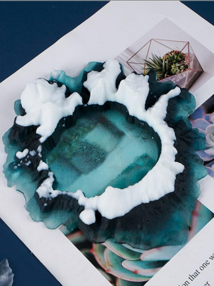 Crystal Epoxy Resin Ashtray Mold Ice And Snow Mold Mountain Lake Silicone Mold DIY Clay Mold Resin Epoxy Kitchen Tool Supplies
