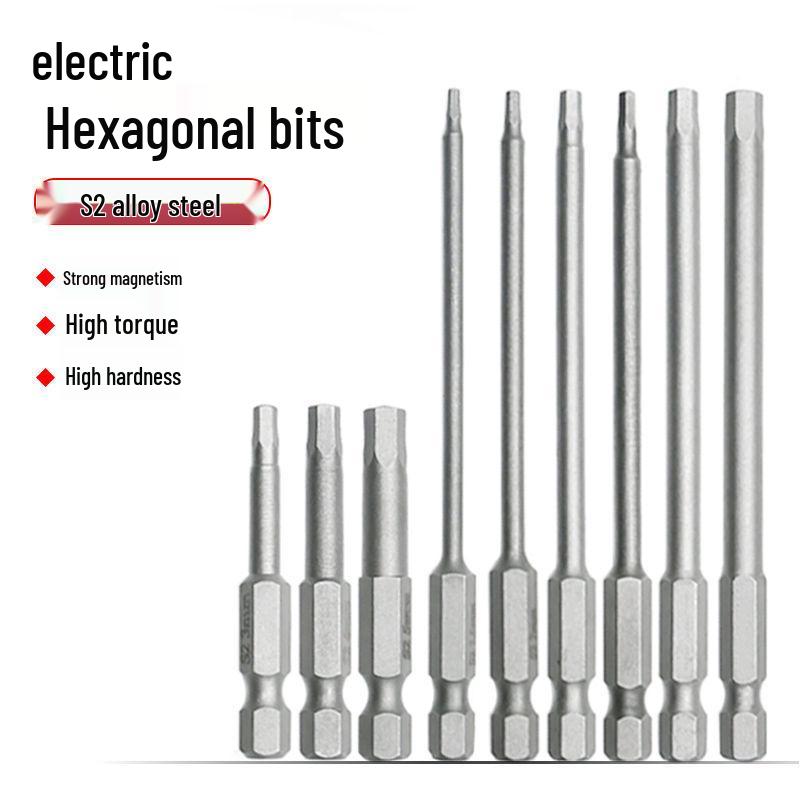 Hex Bit Set for Drills: Super Hard S2 Industrial Extended Screwdriver and Wrench Bits