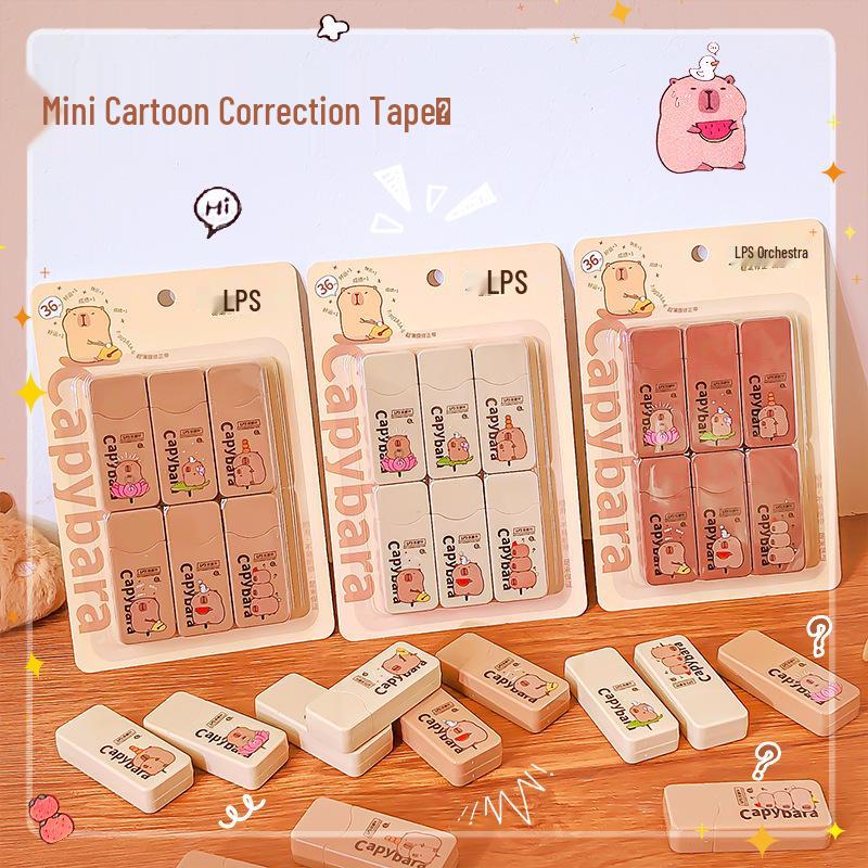 Lepusheng Capybara Invisible Seamless Correction Tape – High-Value, Cartoon Design for Students