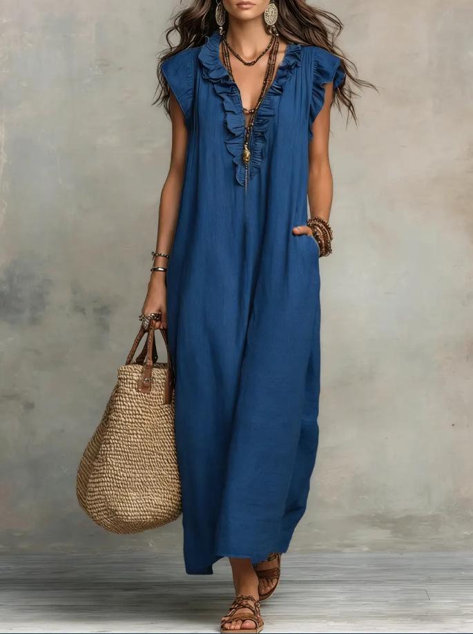 Boho-Maxikleid mit Fledermausärmeln: Elegante Sommer mode für Damen