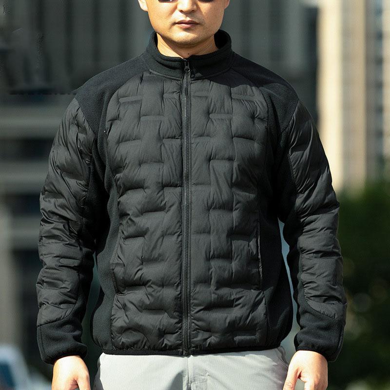 Men Winter Tactical Fleece Jacket Multi-pockets Windproof Warm Sports Coat Cotton Fleeced Clothing Outdoor Hiking Heating Jacket