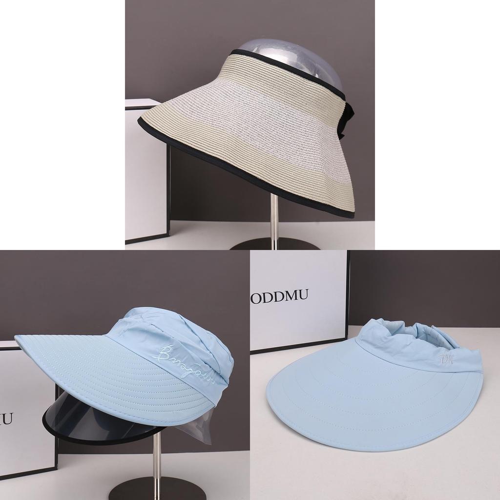 Summer Womens Black Vinyl Open Top Hat With Wide Brim For Sun Protection Sunhat For Outdoors