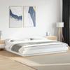 VidaXL Bed Frame with LED Lights White 200x200cm Engineered Wood, Bedroom Furniture, Bed Base, Pallet Bed, Bed, Double Bed, 3281070