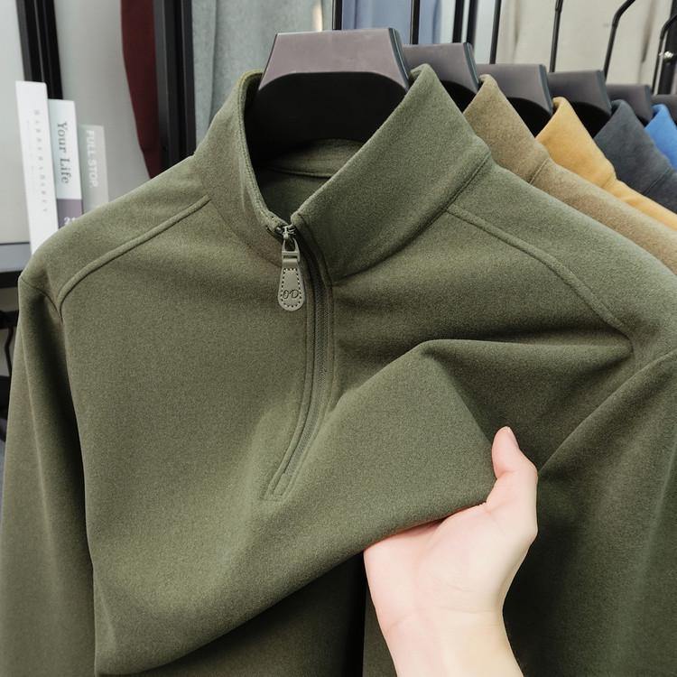 Men's 2025 Winter Double-Sided Fleece Half-Zip Long-Sleeve Casual Warm Base Layer Sweatshirt