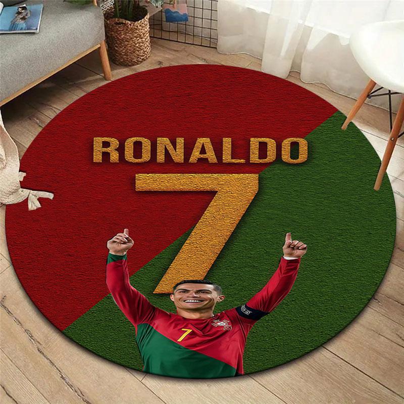 CR7 Round Area Rug,Carpet Rug for Living Room Bedroom Sofa Playroom Decor,Non-slip Floor Mat