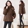 Padded clothes women's short winter hooded padded clothes thickened warm padded jacket