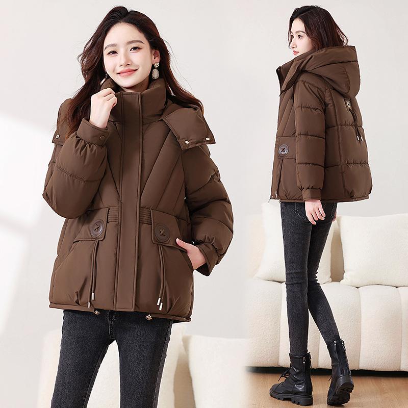 Padded clothes women's short winter hooded padded clothes thickened warm padded jacket