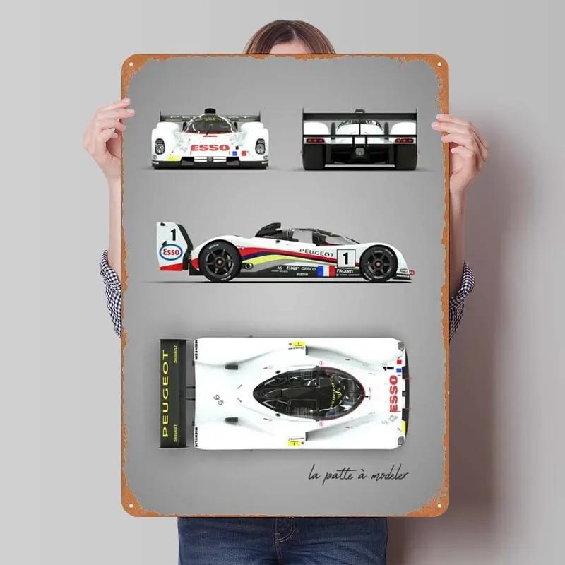 Peugeot Blechschild Autos Poster Retro Metallschild Plakette für Garagenwandkunst Dekoration Dekoration Wohnzimmer Heimdekorationen