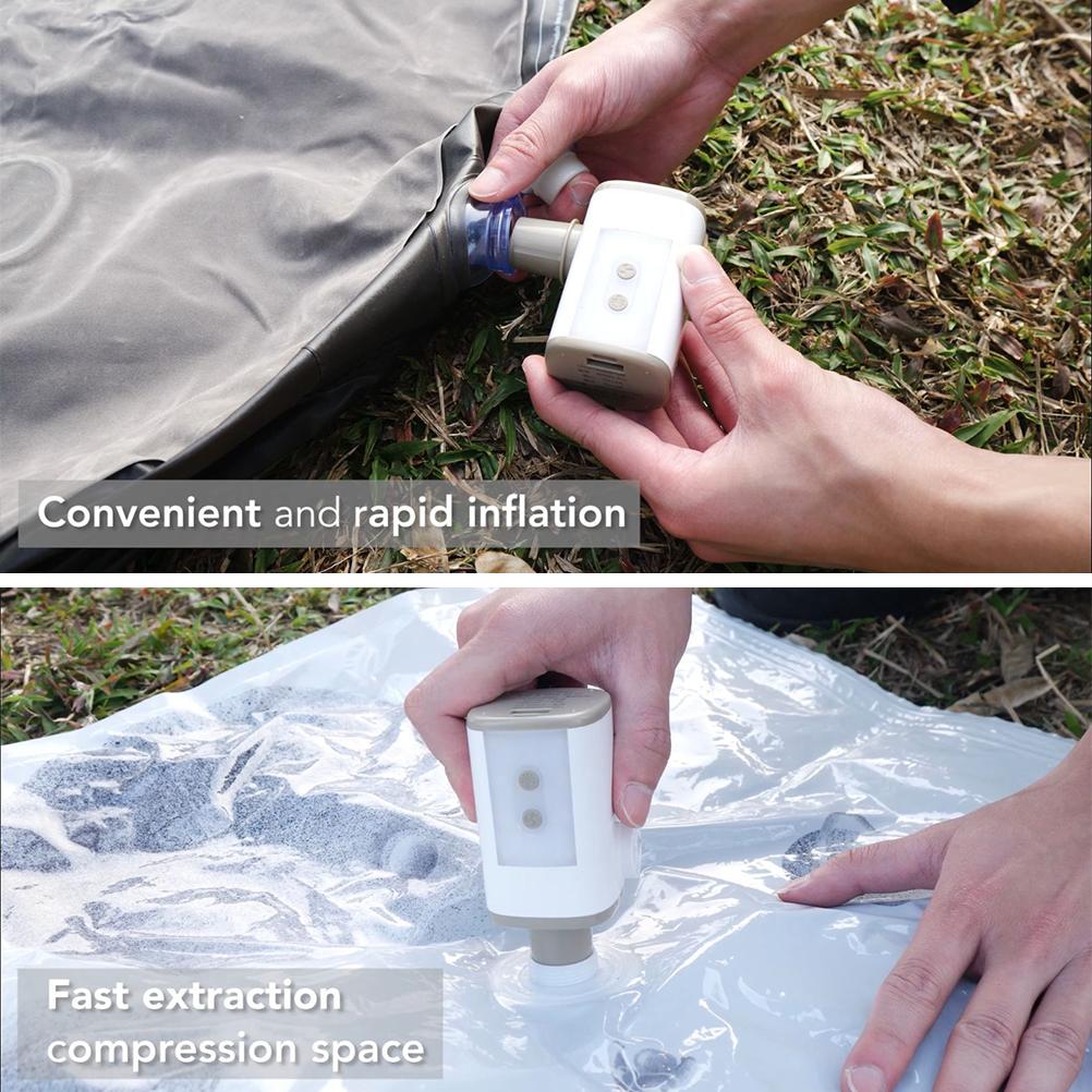 Portable Air Pump Wireless Electric Air Pump with LED Light Rechargeable Battery Air Mattress Pump