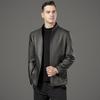 Big Brand Genuine Leather Jacket for Men Autumn and Winter Casual Stand Collar Sheepskin Jacket Middle-aged Leather Jacket Thick