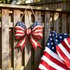 4 juli Hangend Deurbord, Patriotische Houten Onafhankelijkheidsdag Deurhanger, Rustiek Rood Blauw Wit Amerikaans Bord voor Memorial Day Voordeur Decor