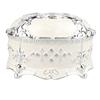 White Color Vintage Jewelry Box Oval Shape Metal Trinket Box Enamel Jewelry Box For Earrings