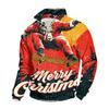Men's Casual Stand Collar Sweatshirt with Christmas Print Long Sleeve Pullover