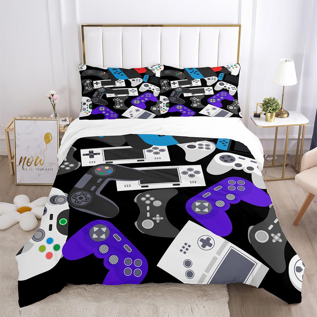 Three-Piece Quilt Cover Gamepad Kit 3D Digital Printing Bedding Sheets