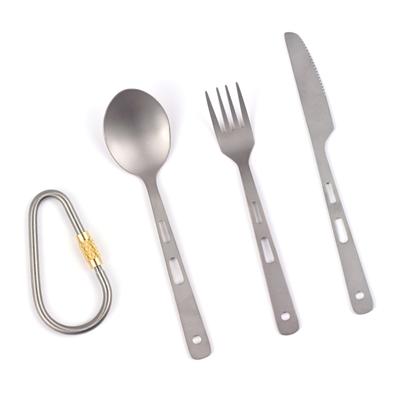 Ti Cutlery Set Ti Spoon Fork Knife Tableware for Home Travel Outdoor Camping