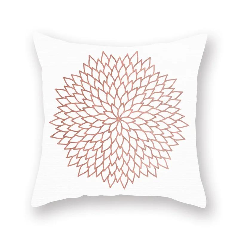 45X45CM Pink Shiny Polka Dot Alphabet Geometric Simple Pillow Cover Bed Sofa Car Office Seat Cushion  Home Decoration