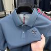 Cotton Men's Lapel Polo Shirt Summer Arrival Dog Print Short Sleeve T-Shirt Designer Quality Business Handsome Men'swear