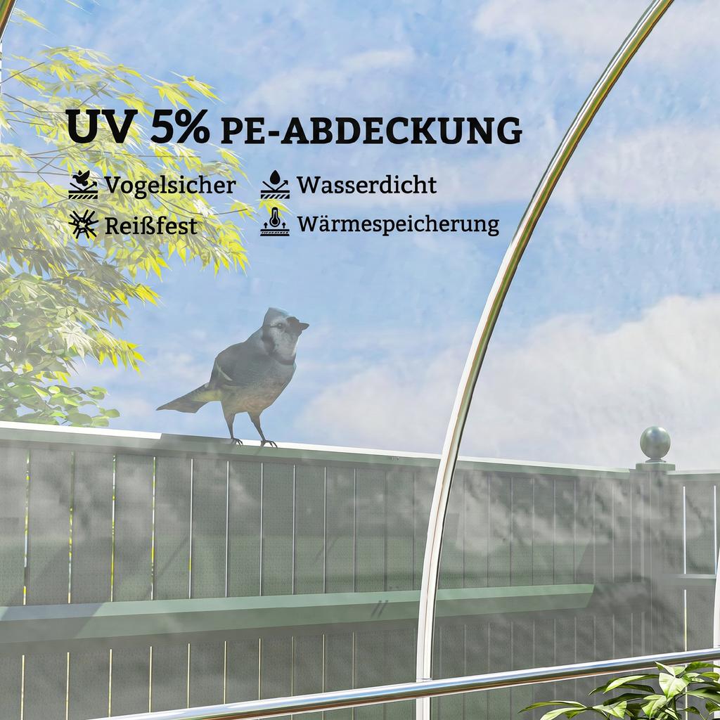 Greenhouse Cover Made of PE, Tarp for Covering Plants, UV Resistant, Waterproof, FILM ONLY 7 x 8 m