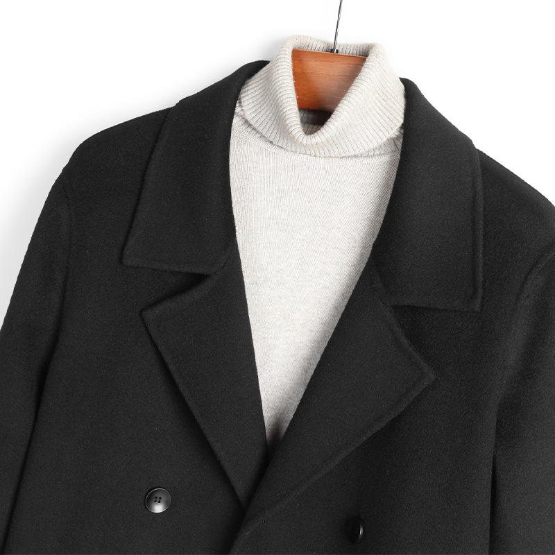 Double-sided 100% Wool Double-sided Woolen Coat Long High-end Nizi Coat Men's Over-the-knee Wool Coat