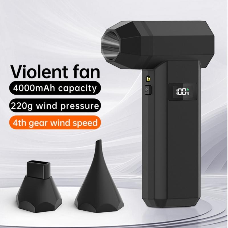 (1) Turboblower, powerful high-speed handheld snow blower for automobiles, 4-speed adjustable power