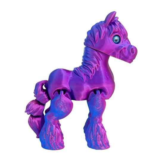 

3D Printed Horse Figurine Movable Joints Pony Statue Stress Relief Fidget Toy Educational Animal Model Desktop Decoration Ornament S