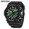 Sanda Dual Display Waterproof Sports Watch: Trendy & Unique Design