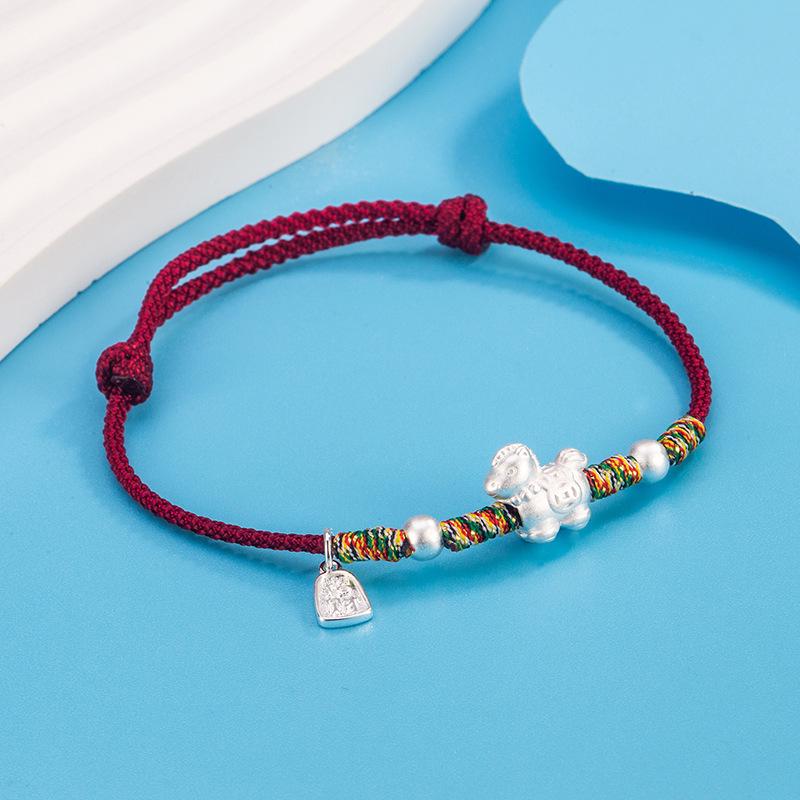 Year of the Horse Zodiac Bracelet: Luxury Red Rope with Lucky Horse Charm for Men & Women