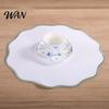Farmhouse Placemat Scalloped Round Linen Machine Washable Heat Insulation Table Mat for Dining Protection Decoration
