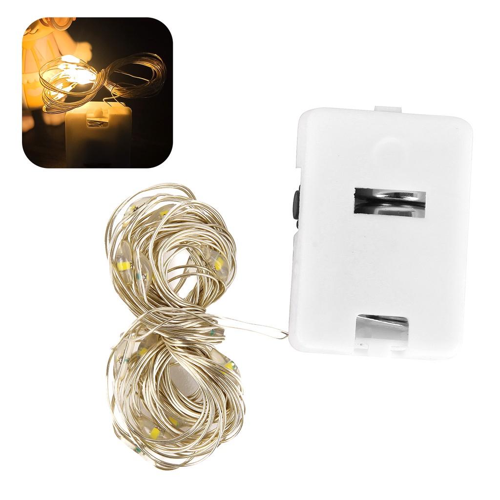 LED Copper Wire Birthday Cake String Light Decoration,Flashing Fairy Warm White/Colorful Garland Lights/Wedding Gift Box Party
