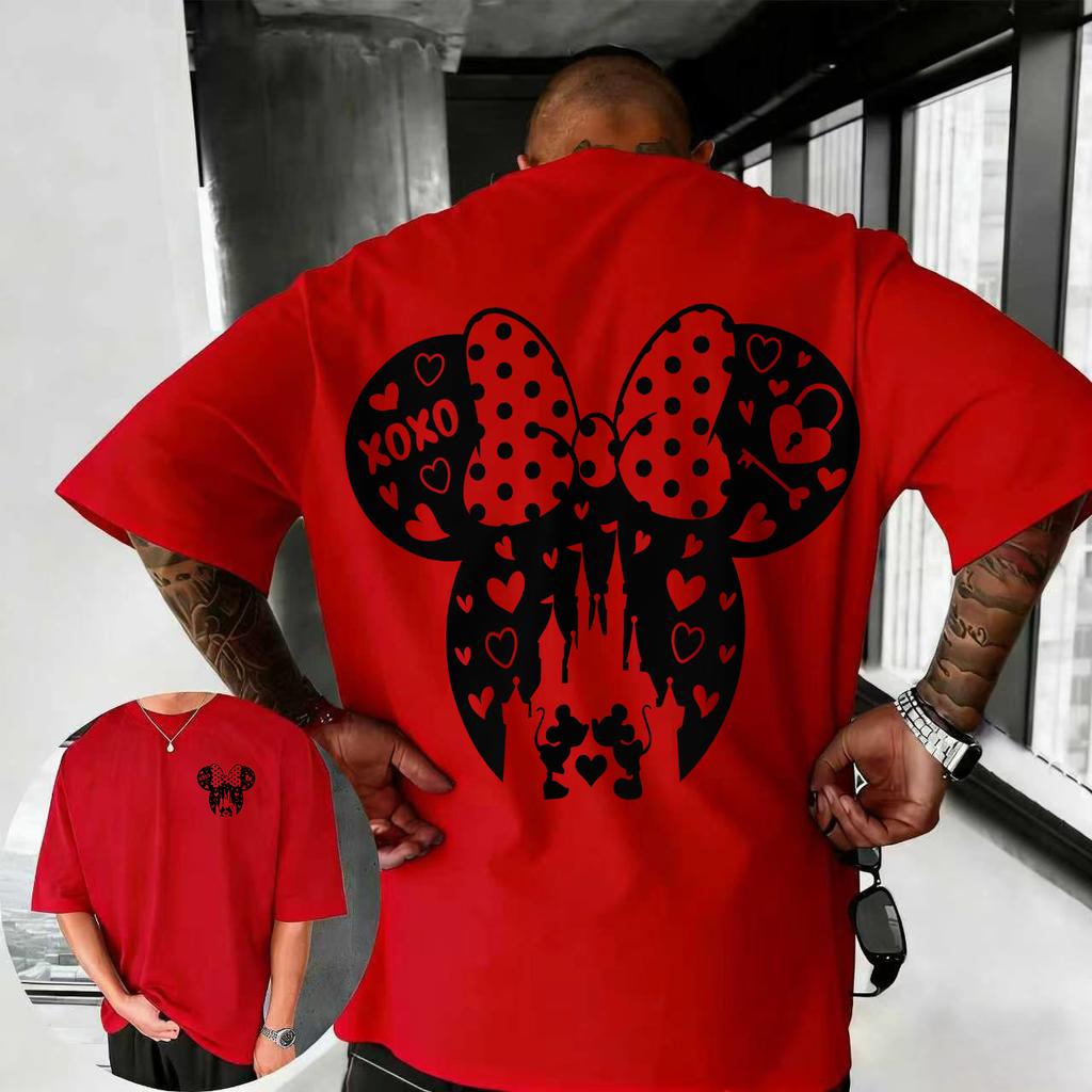 2026 Sommer Disney Mickey Maus T-Shirt 100% Reine Baumwolle Kurzärmelig Lässig Locker Atmungsaktiv Oberteil Nicht dehnbar