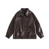 Men's Japanese Retro Leather Motorcycle Jacket - Spring/Autumn Streetwear, Trendy Loose Fit, Cool Lapel Style.