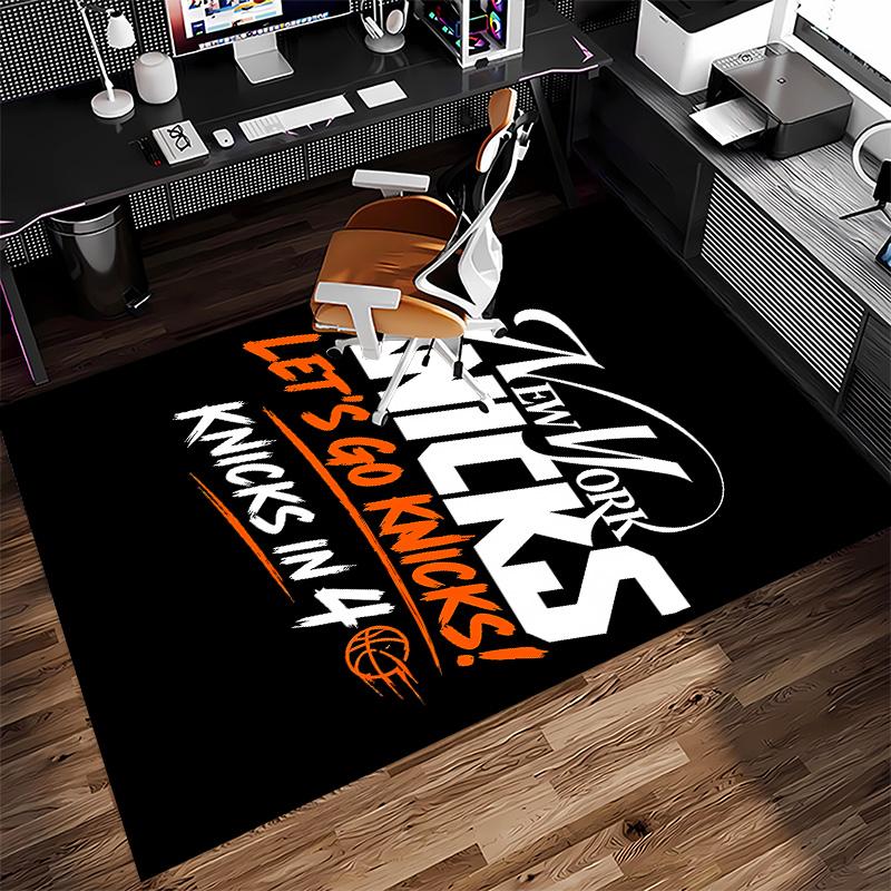 Knicks logo Print Area Rug - Soft, Washable Non-Slip Indoor Mat for Office Chairs, Living Room, Home Office Decorative Rug