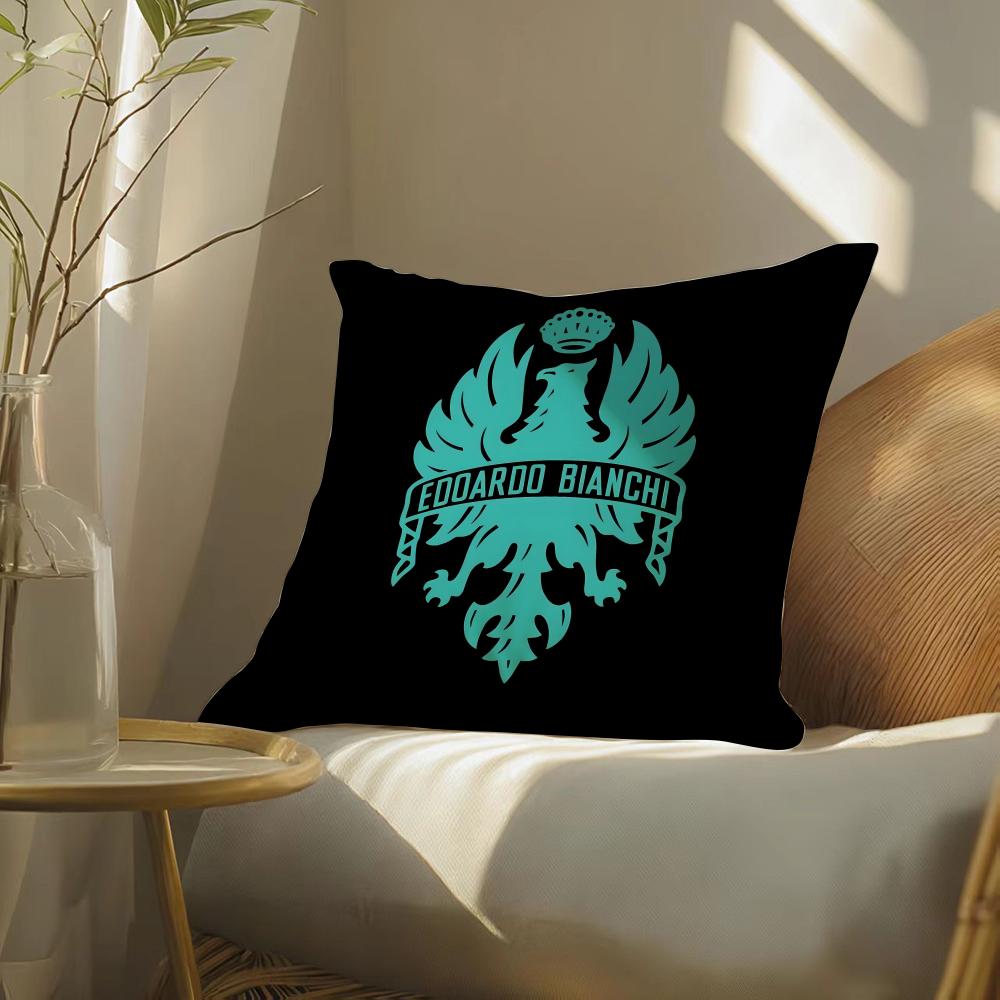 Bianchi Logo Pillow Case Pattern Printed Pillowcase for Living Room Sofa Cushion Cover & Bedroom Decor