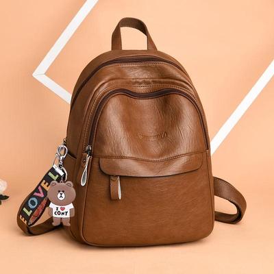 Mochila Versátil Feminina Estilo Coreano 2025 Grande Capacidade Couro Macio