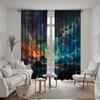 2 Pieces of HD Scenery Under the Stars Decorative Curtain Black Tie Digital Printed Curtain Home Decoration Style Decoration Liv