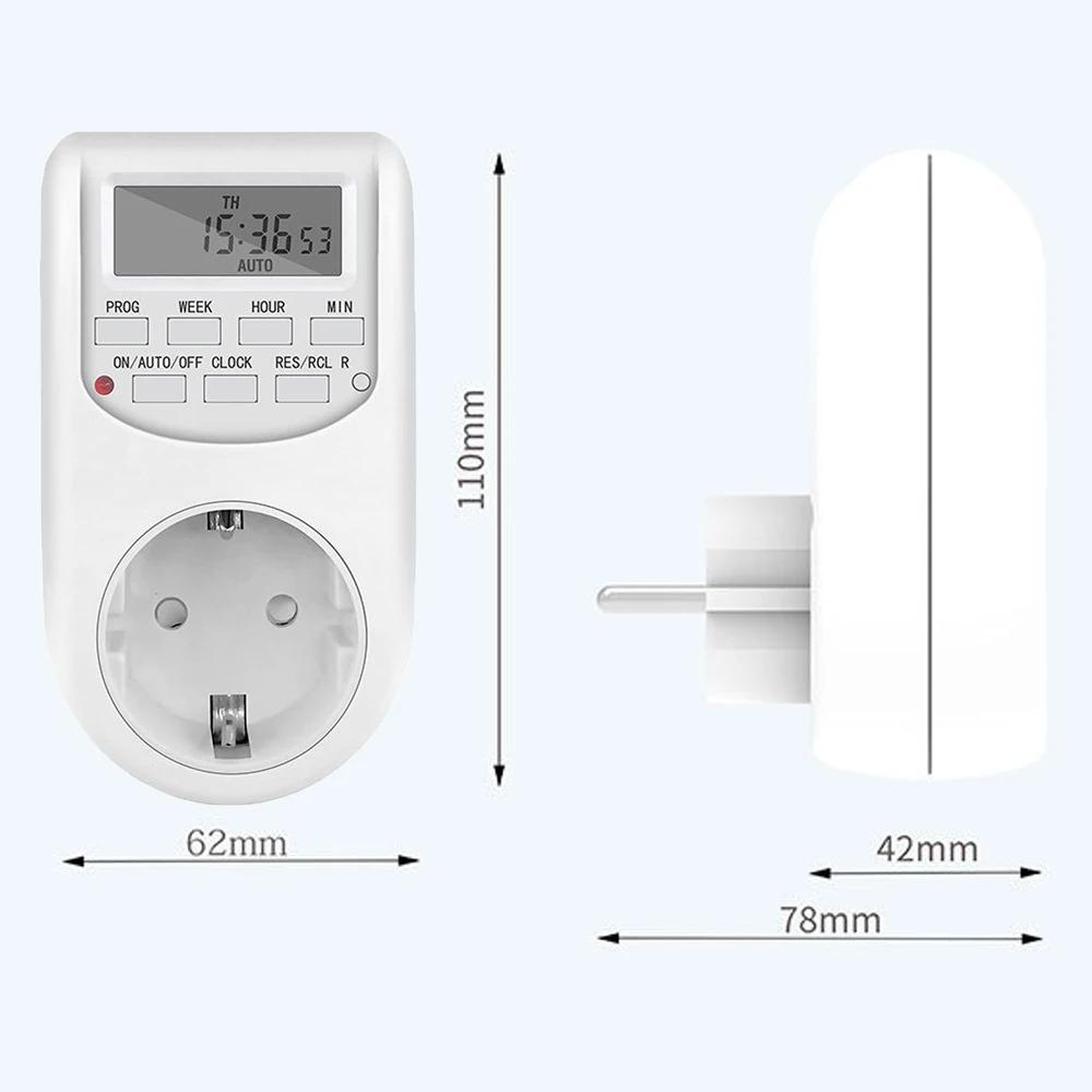 Digital Programmable Timer Socket for Energy Saving - EU Compatible Kitchen Switch with Weekly/Daily/Hourly Timing Control