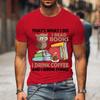 Men Tees I Read Books I Drink Coffee Funny Print T-Shirts Men Book Lovers Tops Oversize Hip Hop T Clothing Summer Casual Tshirt