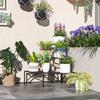 Three-Tier Corner Metal Plants Shelves - Black