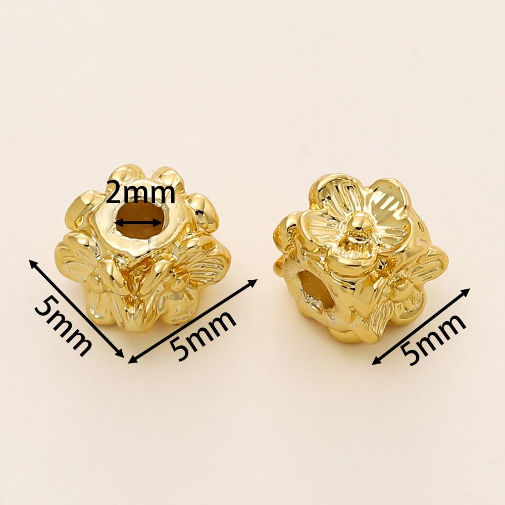 20/50 Stück/Los 14K/18K Goldfarbe Beschichtet Quadratische Form Blume Abstandshalter Perlen für DIY Armband Halskette Schmuckherstellung Zubehör