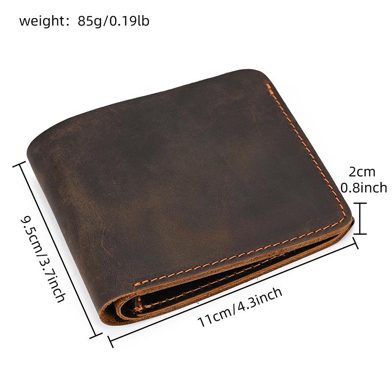 Retro Leather Wallet Genuine Leather Short Coin Purse Card Holder Men's Short Purse Cow Leather Bifold Wallets For Man Male