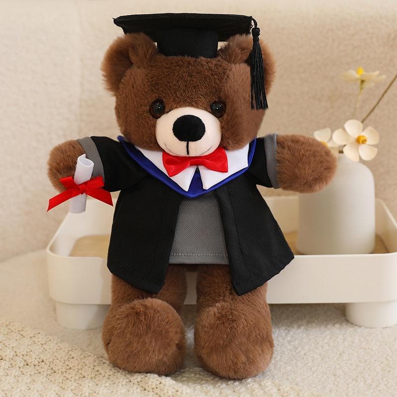 Cute bow tie graduation doctor bear doll plush toy bachelor bear doll student graduation commemorative gift