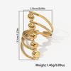Stainless Steel Geometric Multi-Layer Line Rings for Women Men Personality Hollow Wide Opening Rings Banquet Jewelry Accessories
