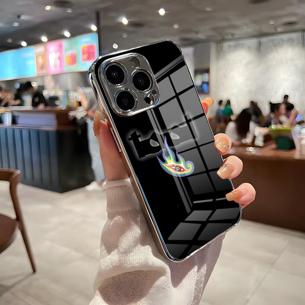 T-TOOL Rock Band Phone Case For IPhone 17 Pro Max 15 Pro 16 14 Plus 12 13 Mini 11 Pro Shockproof Electroplated Glass Cover