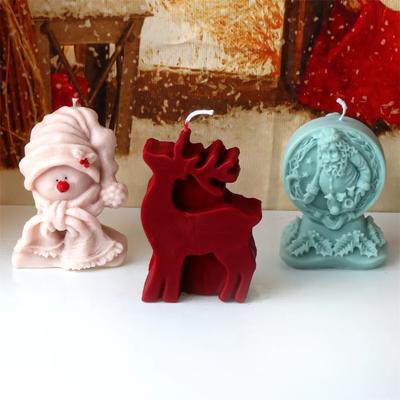 3D DIY Weihnachtsmann Kerze Silikonform Schneeglocke Elch Kerzenform Weihnachtsbaum Harzform Weihnachtsgeschenk